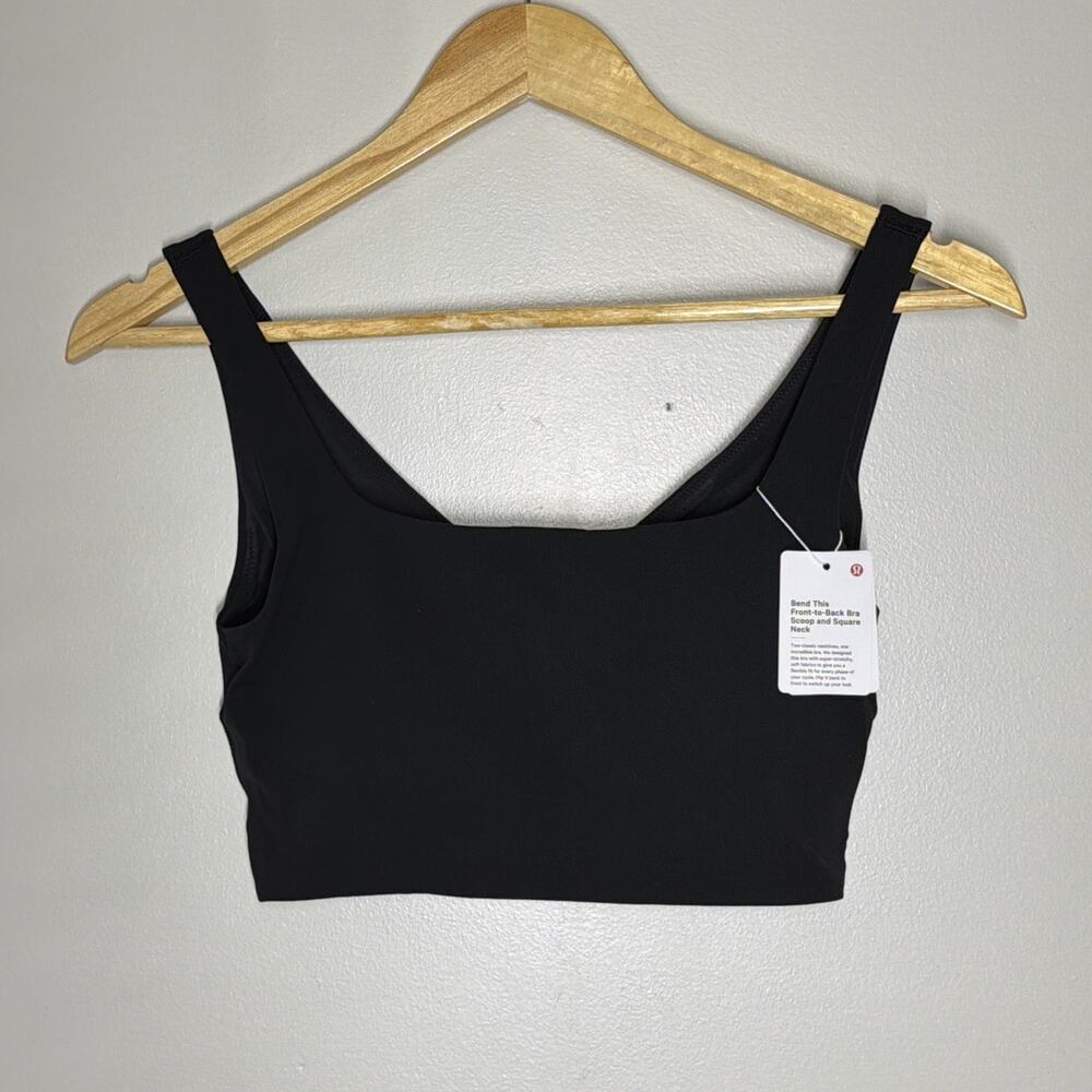 Lululemon Bend this Scoop and Square Sports Bra Size S/M Black Light Support A-C